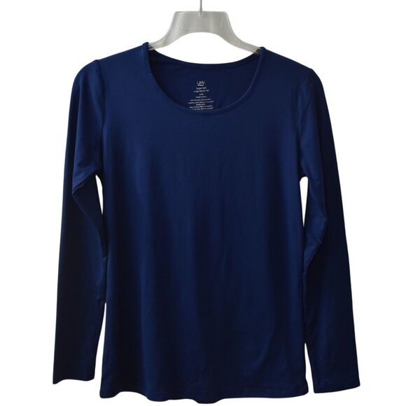 Lildy Long Sleeve Scoop Neck Tee Womens S M Super Soft Blue - Picture 2 of 5